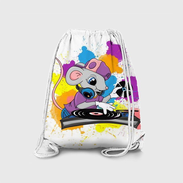 Рюкзак «Мышь, мышонок, для подростка, диджей, Музыка, меломан, DJ, крутой принт, для парня»