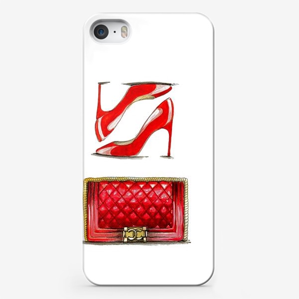 Чехол iPhone «Красные туфли и сумка.»