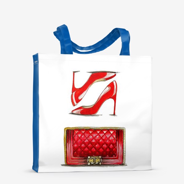 Сумка-шоппер «Красные туфли и сумка.»