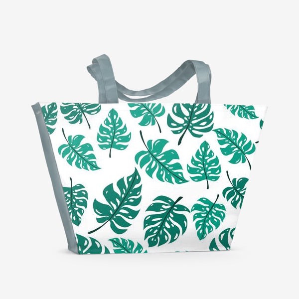 Пляжная сумка «Узор листья монстеры»