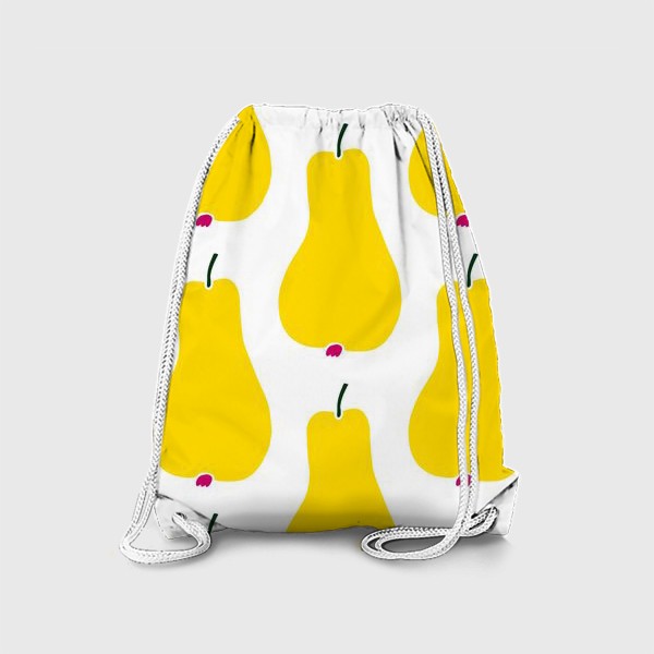 Рюкзак «Желтые сочные груши на белом фоне. Паттерн»