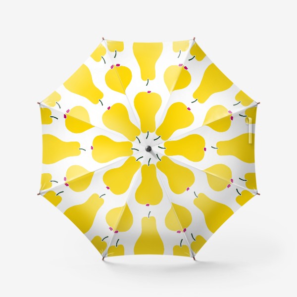 Зонт «Желтые сочные груши на белом фоне. Паттерн»
