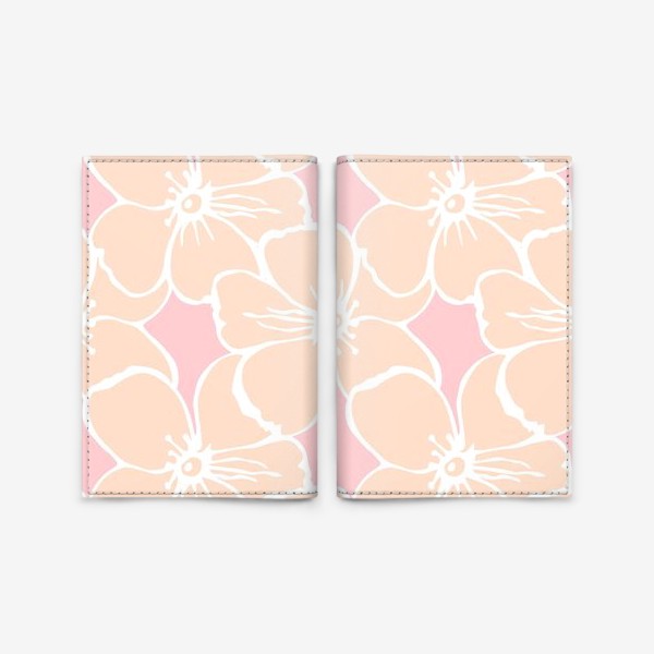 Обложка для паспорта «Цветочный фон розовый»