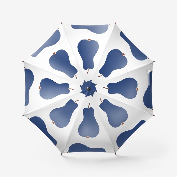 Зонт «Синие сочные груши на белом фоне. Паттерн»
