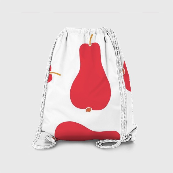 Рюкзак «Красные сочные груши на белом фоне. Паттерн»