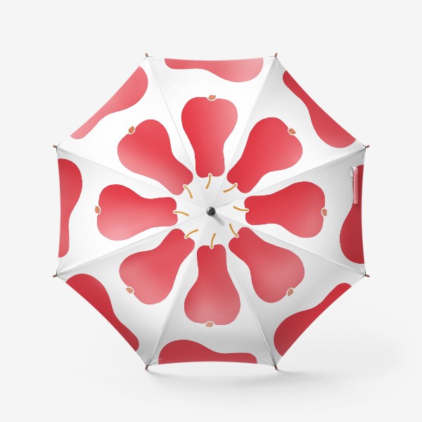 Зонт «Красные сочные груши на белом фоне. Паттерн»
