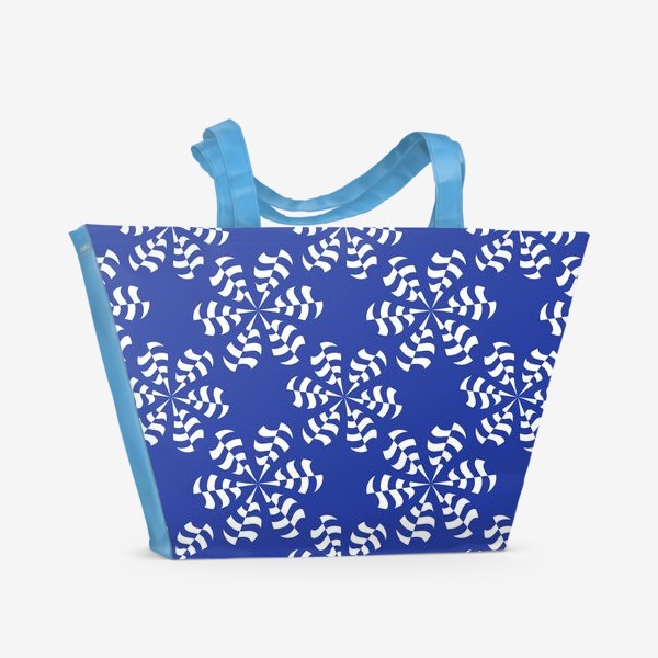 Пляжная сумка «Белые абстрактные  цветы »