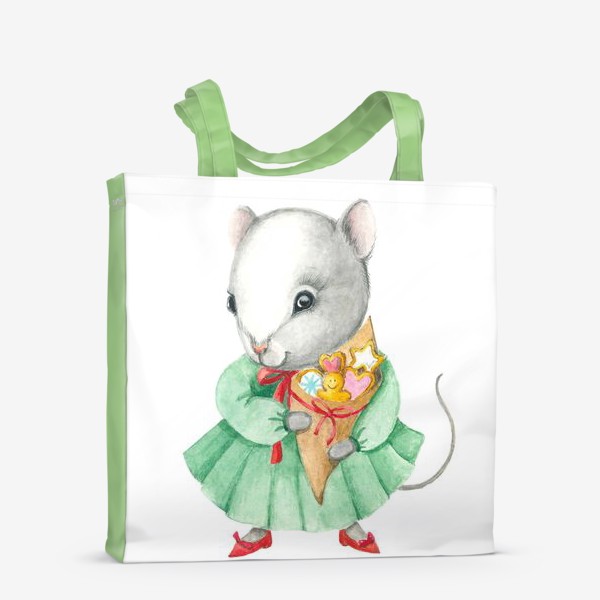 Сумка-шоппер «мышка с пряниками»