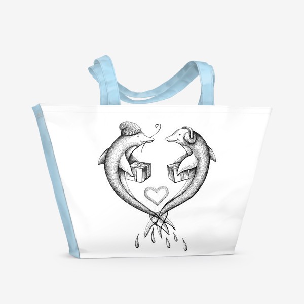 Пляжная сумка «влюбленные дельфины»