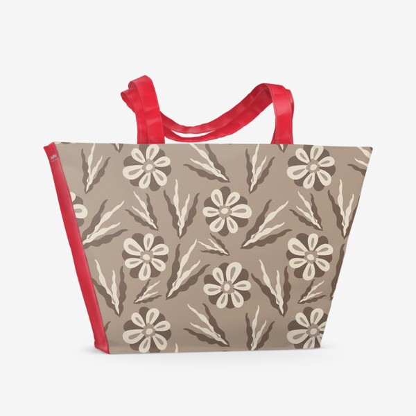 Пляжная сумка «Простые цветы в пастельных тонах»