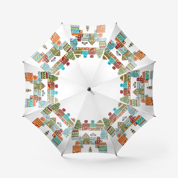 Зонт «Цветные снежные домики»