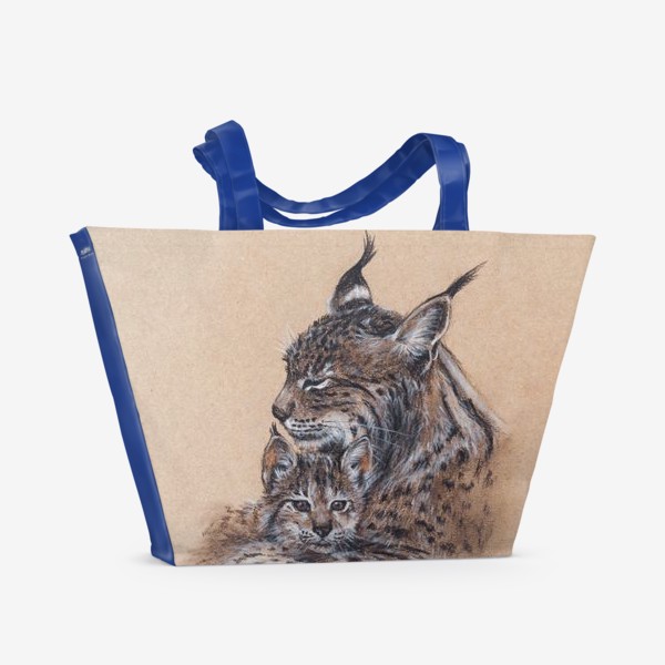 Пляжная сумка &laquo;Пиренейская рысь с детенышем&raquo;