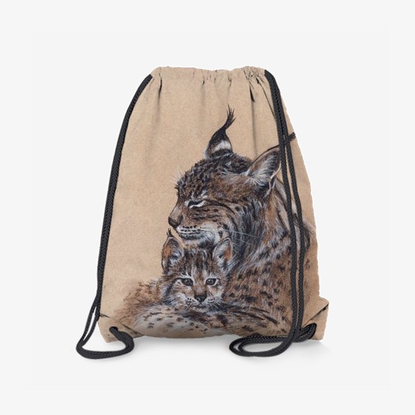 Рюкзак «Пиренейская рысь с детенышем»