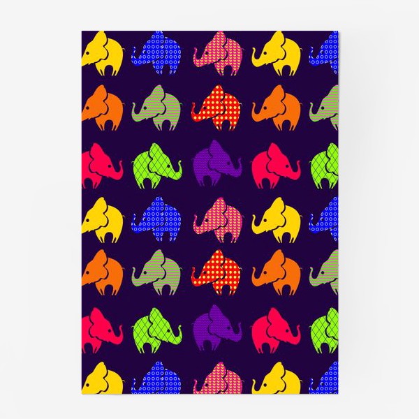 Постер «Цветные слоны»