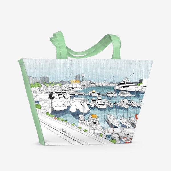 Пляжная сумка «Port Barcelona Барселона Испания»
