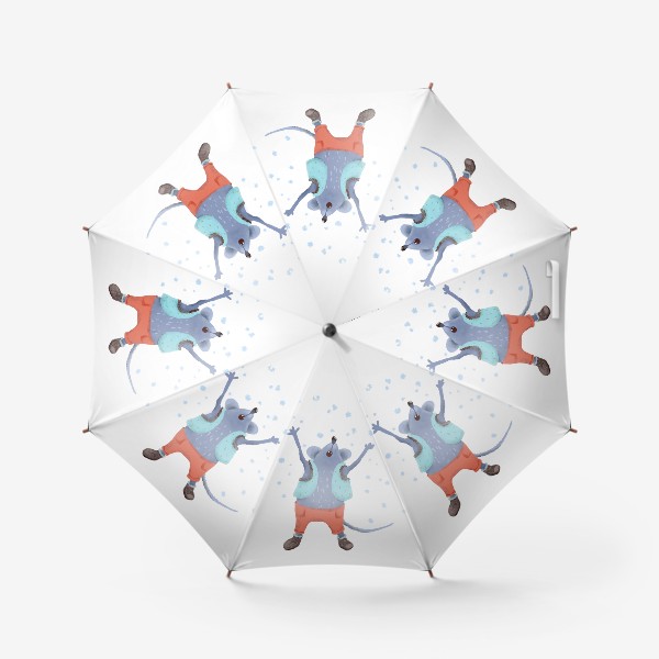 Зонт «Мышонок радуется снегу»