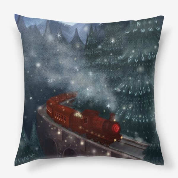 Подушка «Зимний поезд»