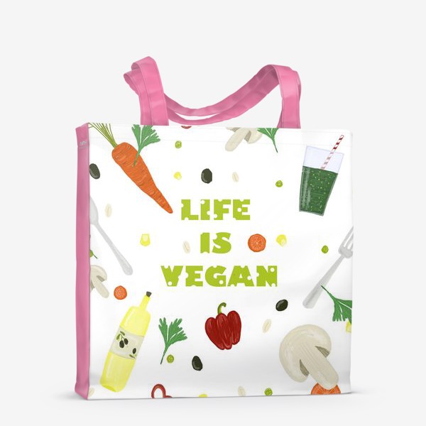 Сумка-шоппер «life is vegan»