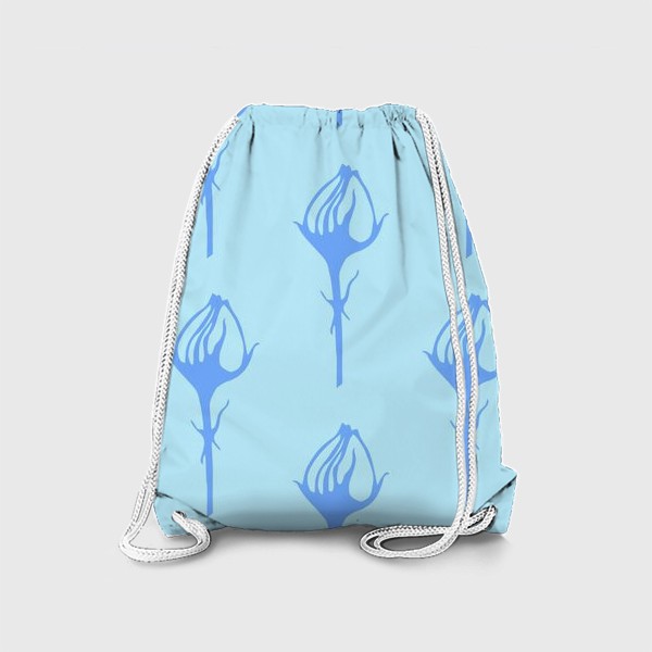 Рюкзак «Цветочный фон. Голубые бутоны роз»