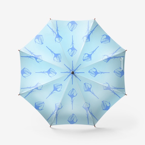 Зонт «Цветочный фон. Голубые бутоны роз»