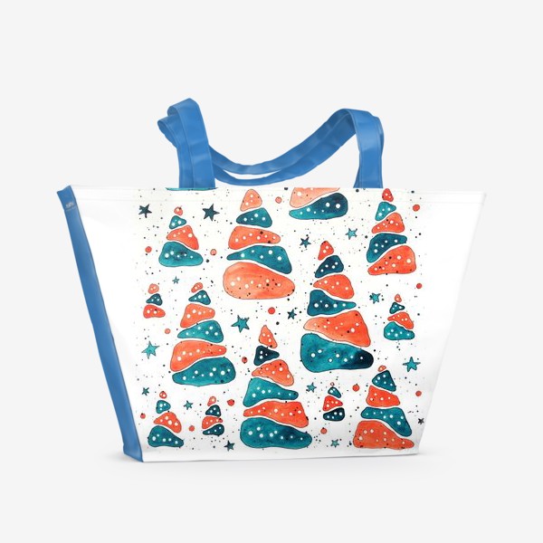 Пляжная сумка «Ёлочки новогодние»