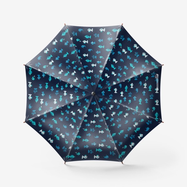 Зонт «Паттерн с рыбками»