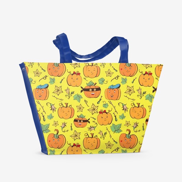 Пляжная сумка «тыквы на желтом»