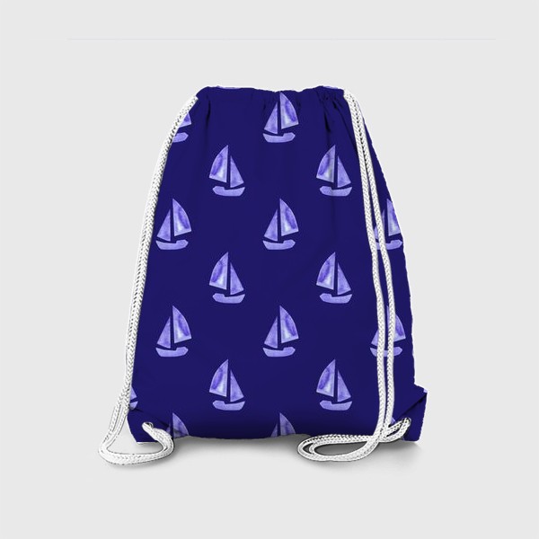 Рюкзак «кораблики на синем. морской паттерн. подарок для мальчиков»