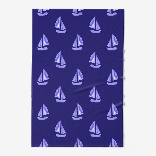 Полотенце &laquo;кораблики на синем. морской паттерн. подарок для мальчиков&raquo;