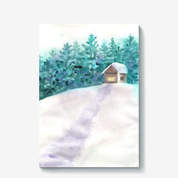 Холст «Зимний домик»