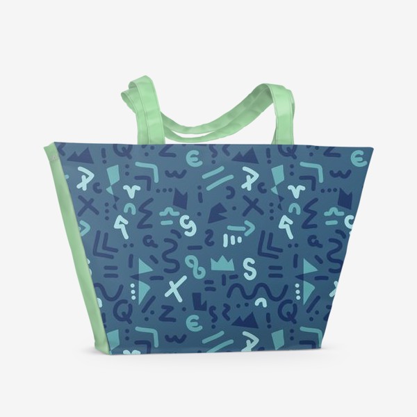 Пляжная сумка «Абстракция в синих тонах»