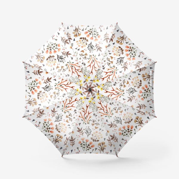 Зонт «Акварельный паттерн с травами»