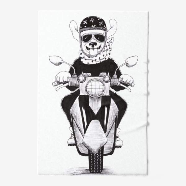 Полотенце «Собака на мотоцикле»