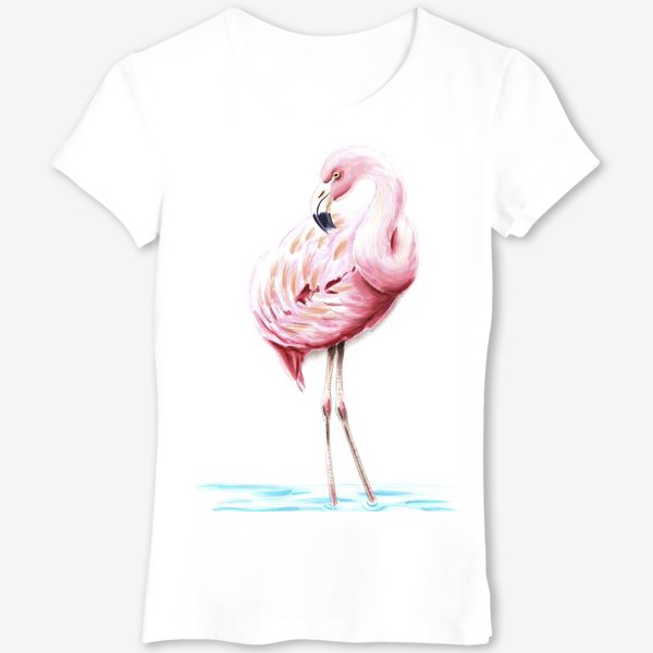 Футболка «Птица розовый фламинго»