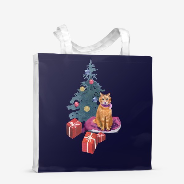 Сумка-шоппер «Christmas with a cat»