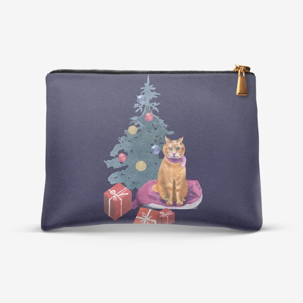 Косметичка «Christmas with a cat»