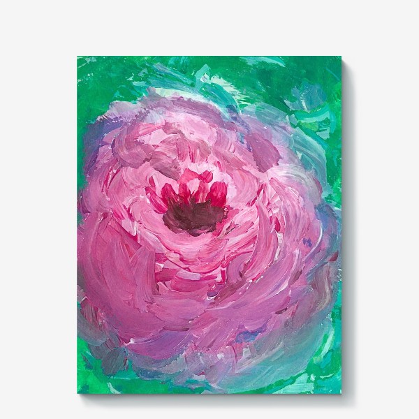 Холст &laquo;Живописный розовый цветок&raquo;
