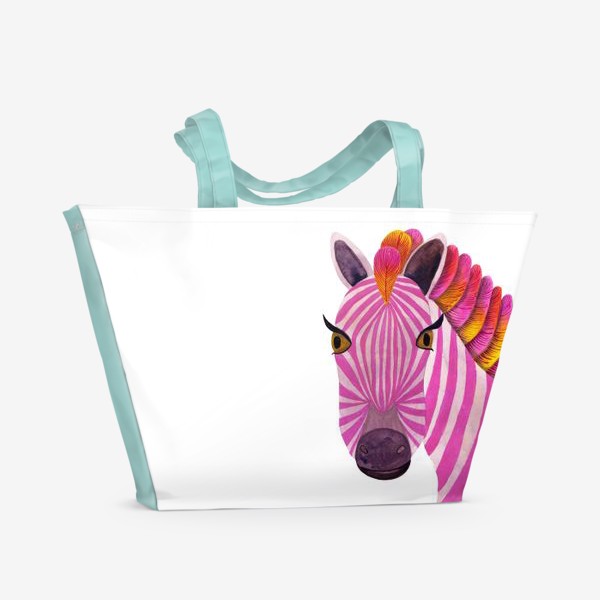 Пляжная сумка «Розовая зебра»