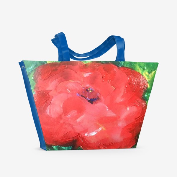 Пляжная сумка «Живописный красный цветок»