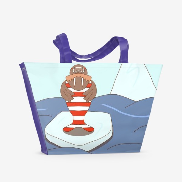 Пляжная сумка «Морж-стиляга»