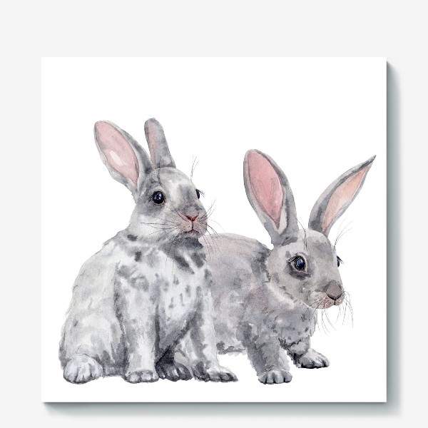 Холст «2 кролика»