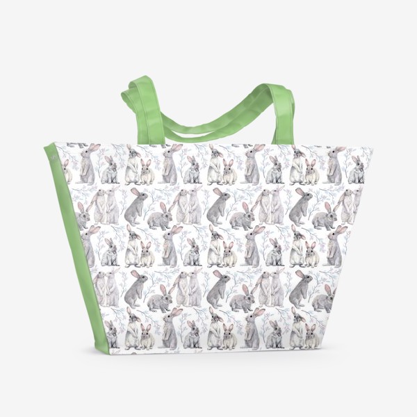 Пляжная сумка «Кролики .Паттерн»