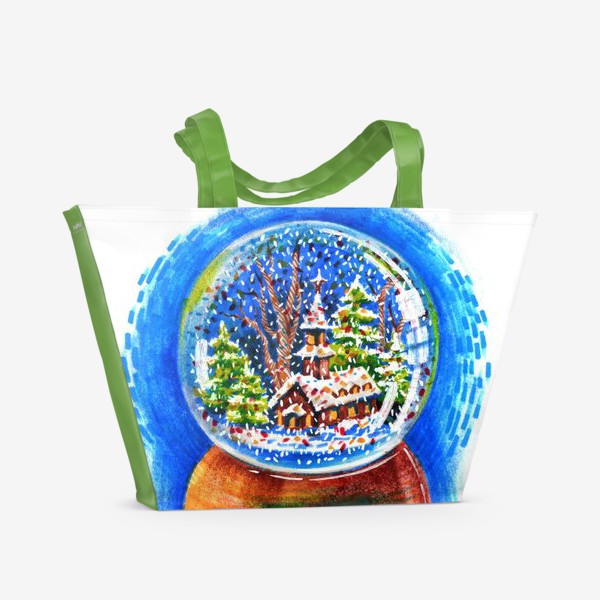 Пляжная сумка «Новогодний снежный шар. Новый год 2024»