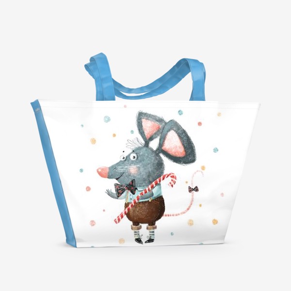 Пляжная сумка &laquo;Милая крыса - подарок на Новый год, символ 2020&raquo;