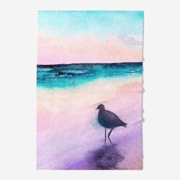 Полотенце «Чайка на море на закате»