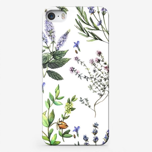 Чехол iPhone «Паттерн  с  лечебными травами»