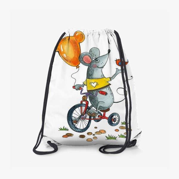 Рюкзак «Мышка на велосипеде»