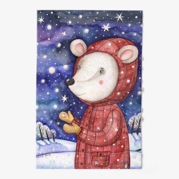 Полотенце «Мышка и снегопад»