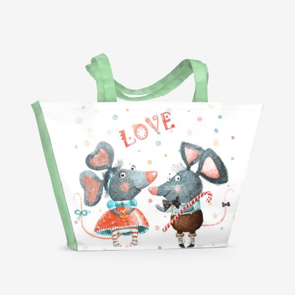 Пляжная сумка &laquo;Подарки с символом 2020, белая металлическая крыса&raquo;
