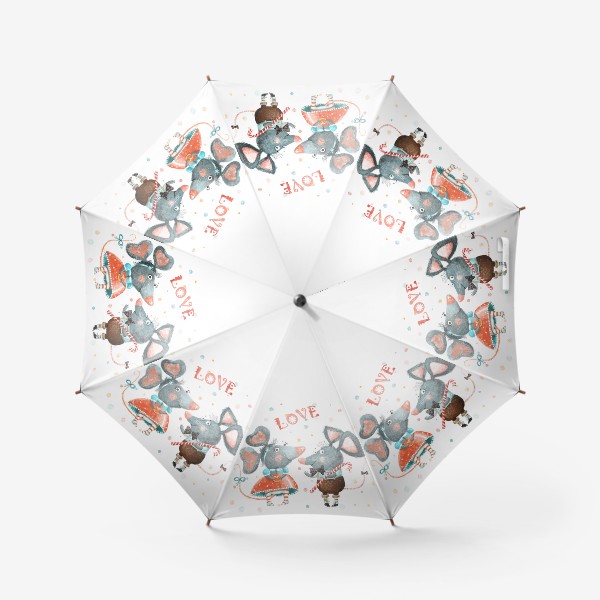 Зонт «Подарки с символом 2020, белая металлическая крыса»